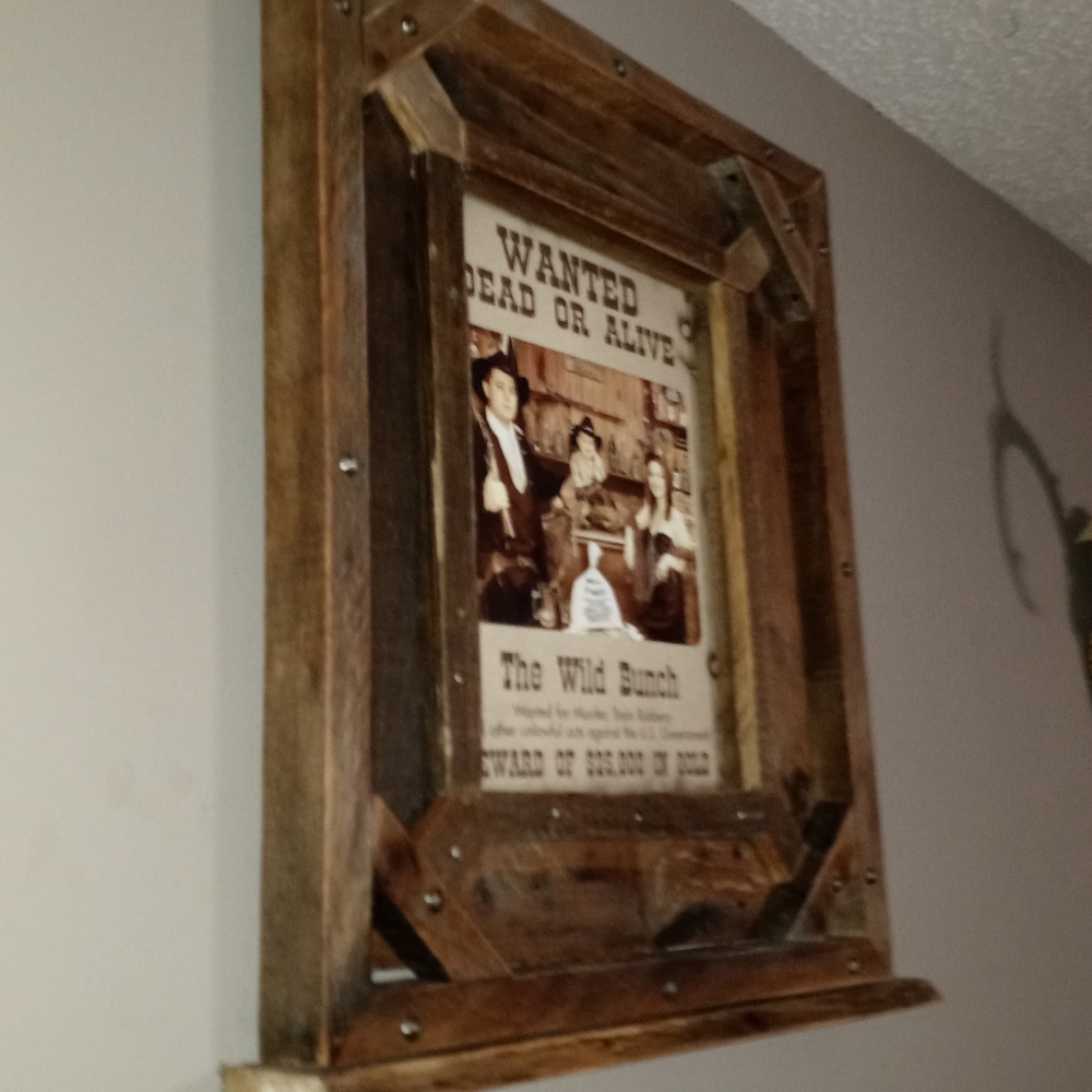 Custom built rustic picture frame for 10x13